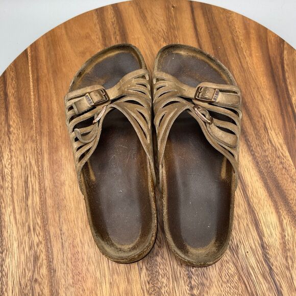 Birkenstock Granada Brown Leather 2 Strap Womens Size 6 / 37 - Picture 5 of 8